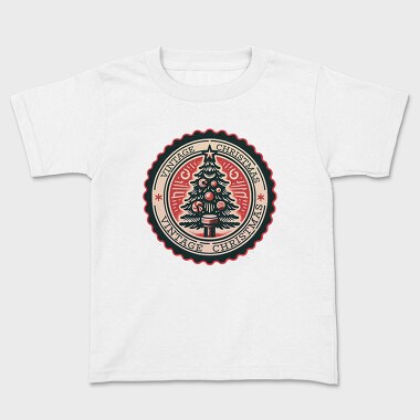 Vintage Christmas Tree Emblem, Tricou Copii