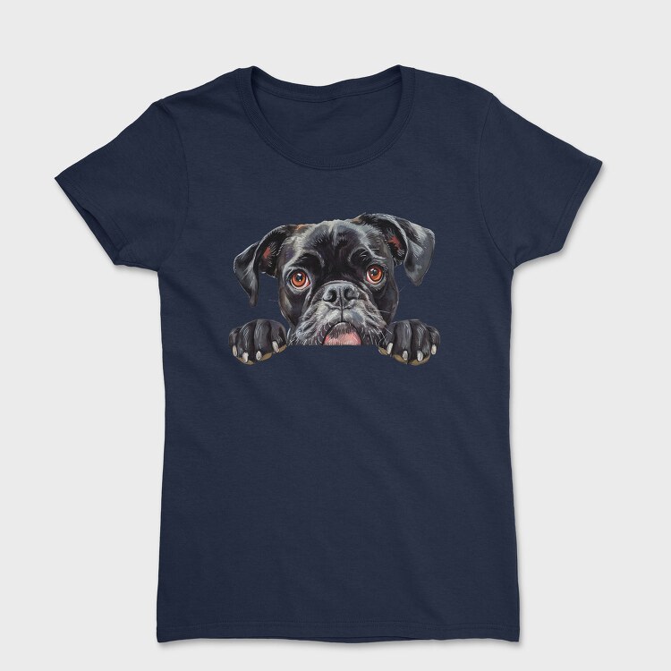 Watercolor Boxer Peeking, Tricou Femei