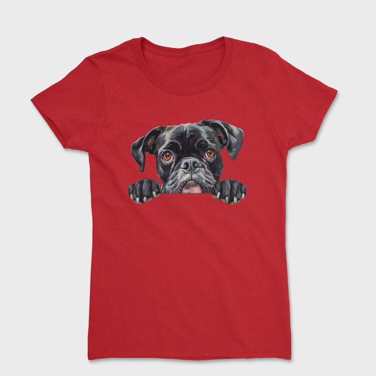 Watercolor Boxer Peeking, Tricou Femei