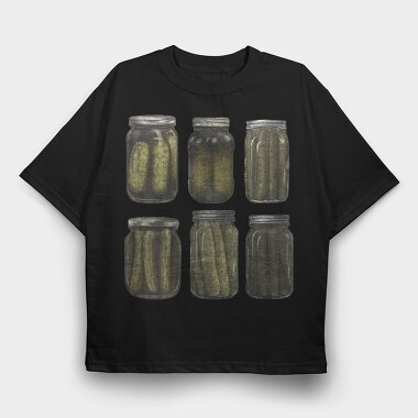 Vintage Pickles Jar Graphic Canned, Tricou Oversize Barbati (Unisex)