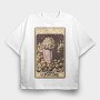 Vintage Popcorn Tarot, Tricou Oversize Barbati (Unisex)