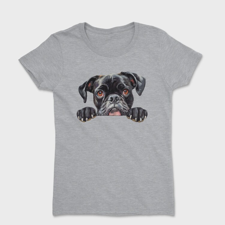 Watercolor Boxer Peeking, Tricou Femei