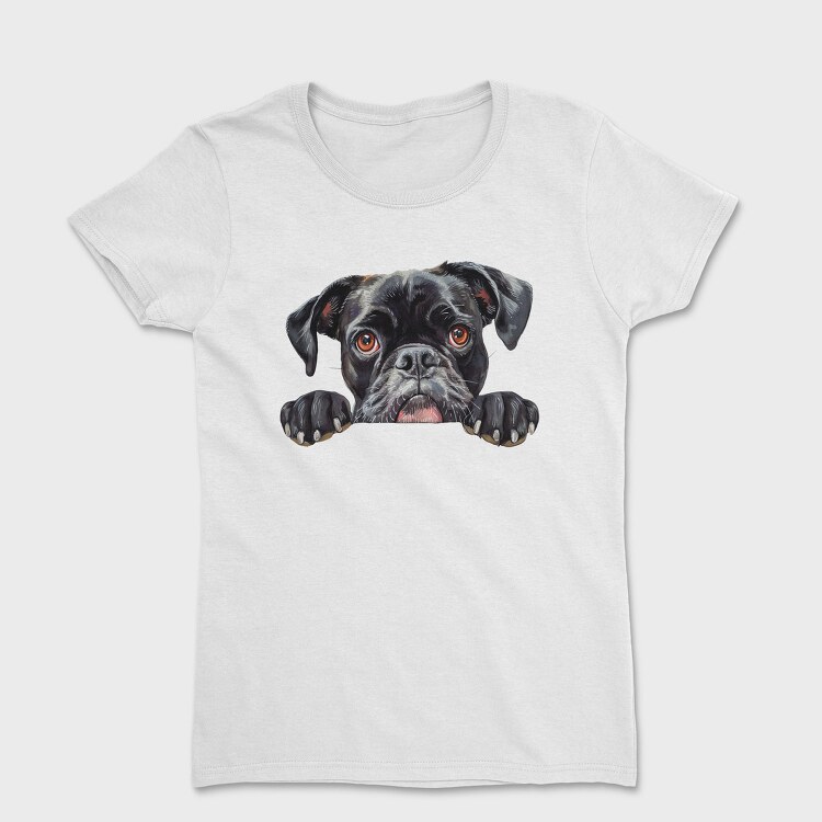 Watercolor Boxer Peeking, Tricou Femei