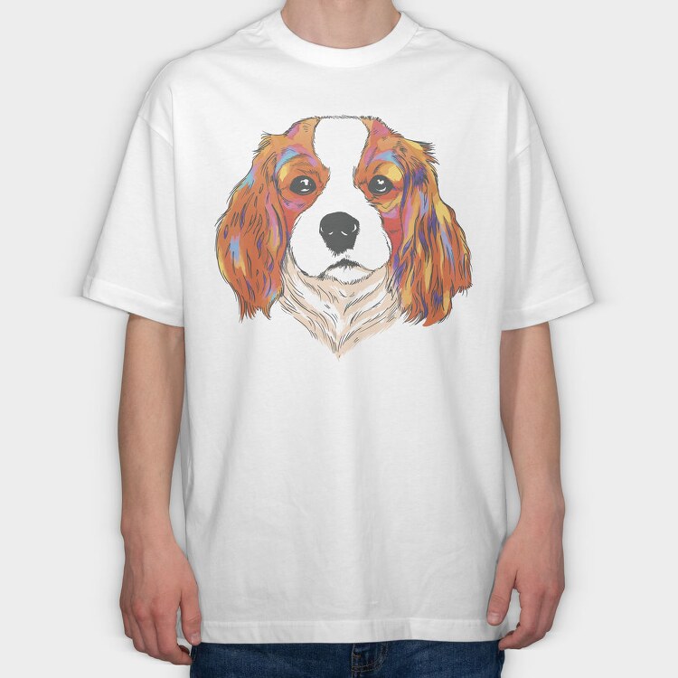 Cavalier King Charles Spaniel, Tricou Oversize Barbati (Unisex)