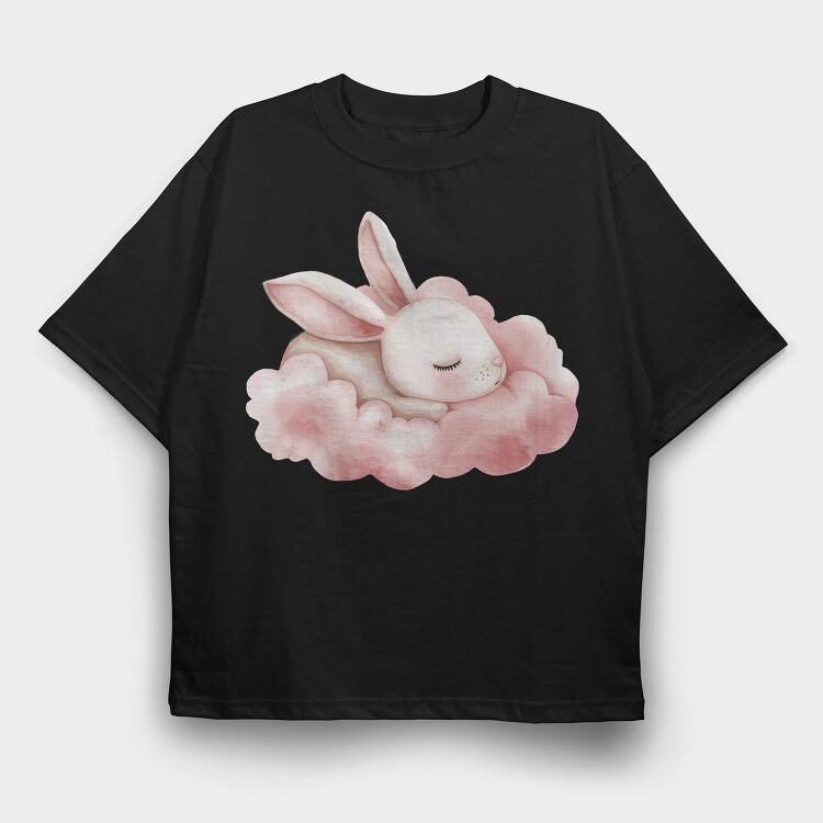 Watercolor Bunny Cloud, Tricou Oversize Barbati (Unisex)