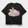 Watercolor Bunny Cloud, Tricou Oversize Barbati (Unisex)