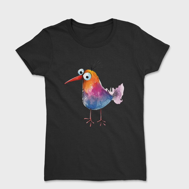 Watercolor Bird Clipart, Tricou Femei