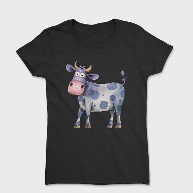 Watercolor Cow Mood, Tricou Femei