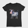 Watercolor Cow Mood, Tricou Femei