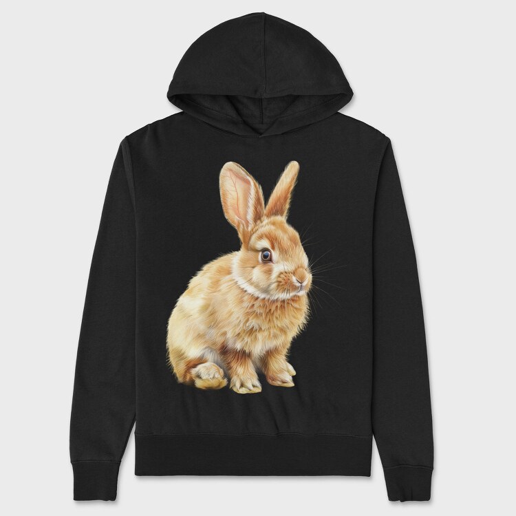 Watercolor Bunny Cute, Hanorac Oversize Barbati (Unisex)