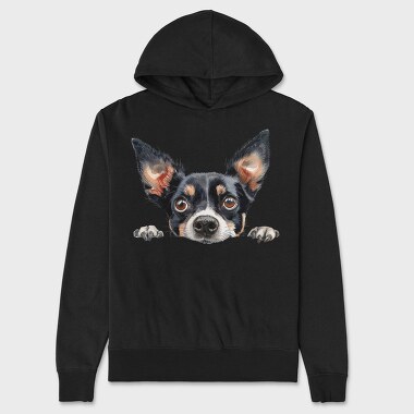 Watercolor Chihuahua, Hanorac Oversize Barbati (Unisex)