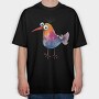 Watercolor Bird Clipart, Tricou Oversize Barbati (Unisex)