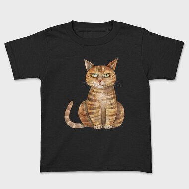 Watercolor Cat Grumpy, Tricou Copii