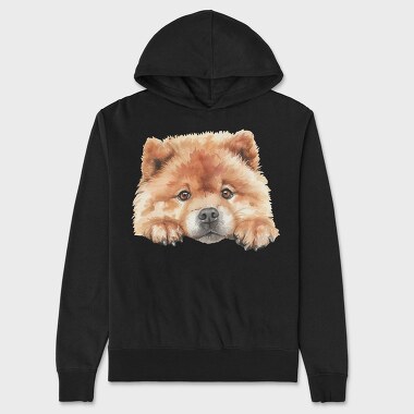 Watercolor Chow Chow, Hanorac Oversize Barbati (Unisex)