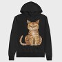 Watercolor Cat Grumpy, Hanorac Oversize Barbati (Unisex)