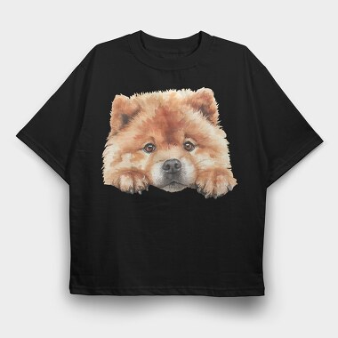 Watercolor Chow Chow, Tricou Oversize Barbati (Unisex)