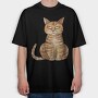 Watercolor Cat Grumpy, Tricou Oversize Barbati (Unisex)