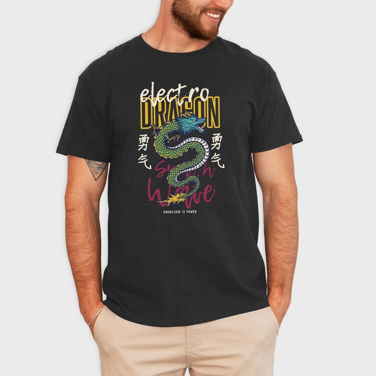 Electro Dragon Tattoo, Tricou Barbati (Unisex)
