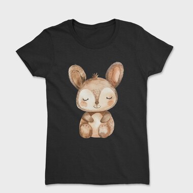 Watercolor Bunny Sleepy, Tricou Femei