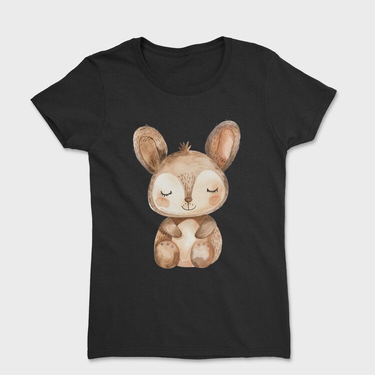 Watercolor Bunny Sleepy, Tricou Femei