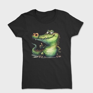 Watercolor Crocodile Smile, Tricou Femei