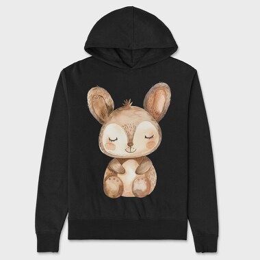 Watercolor Bunny Sleepy, Hanorac Oversize Barbati (Unisex)