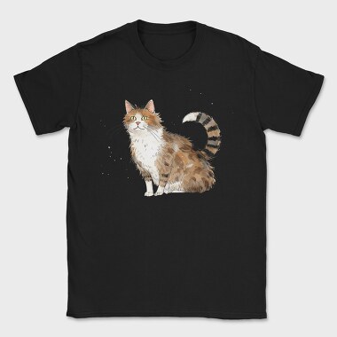 Watercolor Cat Moonlight, Tricou Barbati (Unisex)