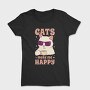 Cats Make Me Happy Coffee, Tricou Femei