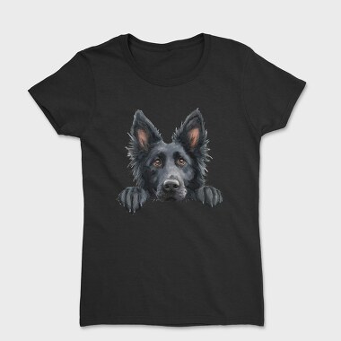 Watercolor Black Sheepdog, Tricou Femei