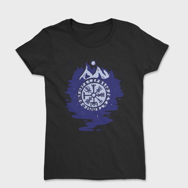 Viking Compass Symbol Mountain, Tricou Femei