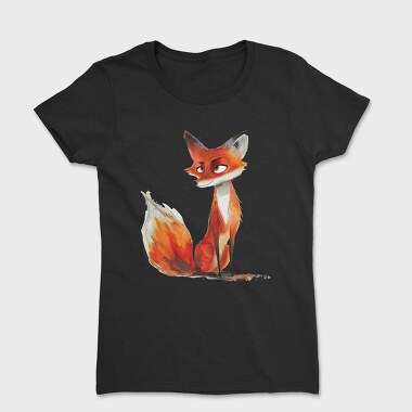 Watercolor Fox Sitting, Tricou Femei