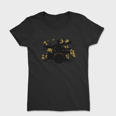 Vibrant Drummer Silhouette, Tricou Femei