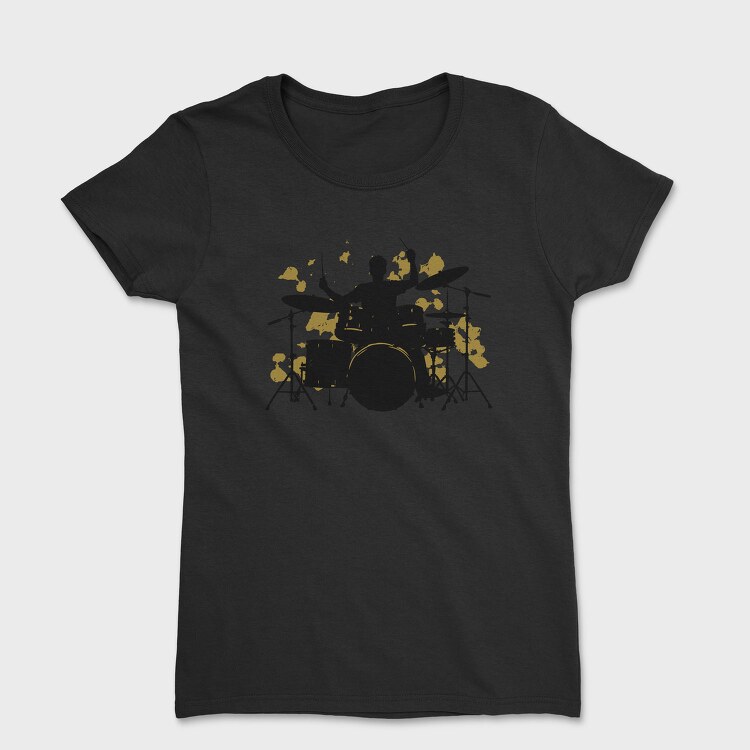 Vibrant Drummer Silhouette, Tricou Femei