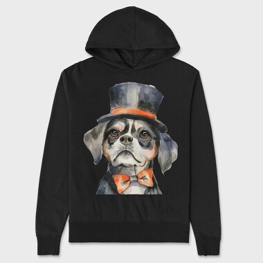 Watercolor Dapper Dog, Hanorac Oversize Barbati (Unisex)