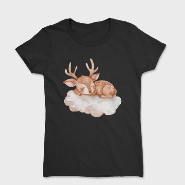 Watercolor Deer Cloud, Tricou Femei