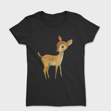 Watercolor Fawn Art, Tricou Femei