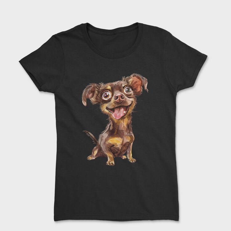 Watercolor Dog Smile, Tricou Femei