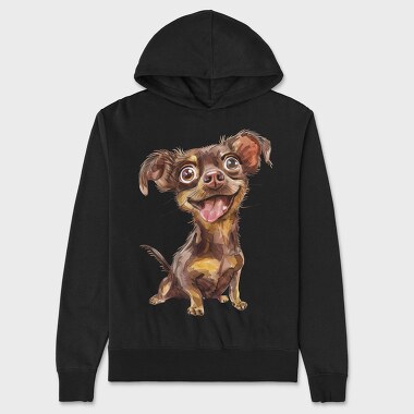 Watercolor Dog Smile, Hanorac Oversize Barbati (Unisex)