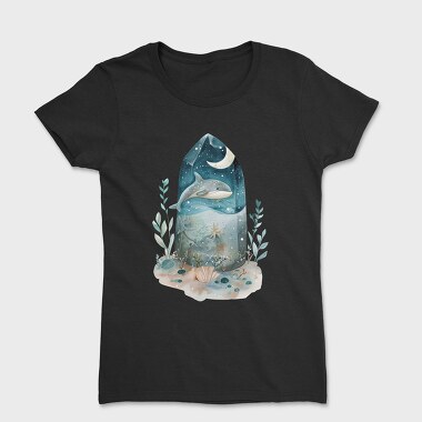 Watercolor Dolphin Ocean, Tricou Femei