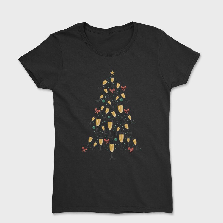 Champagne Christmas Tree, Tricou Femei