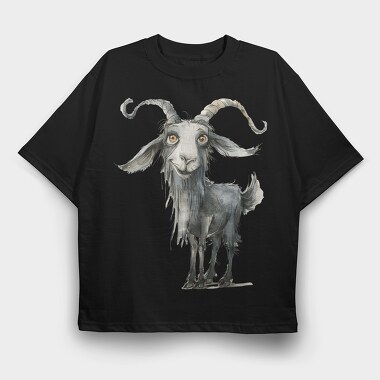 Watercolor Goat Tail Twist, Tricou Oversize Barbati (Unisex)