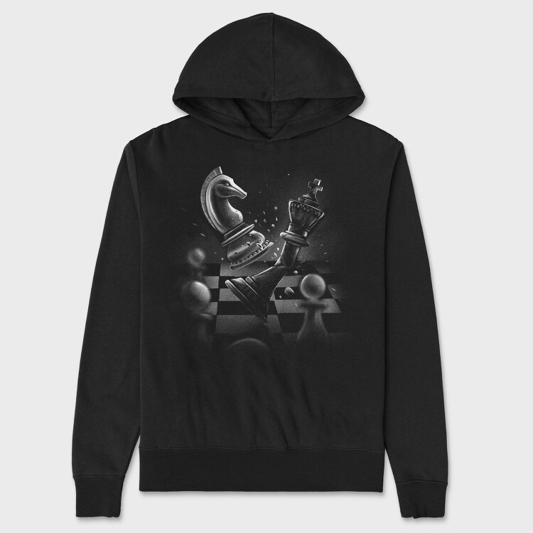 Chess Dramatic Monochrome, Hanorac Oversize Barbati (Unisex)