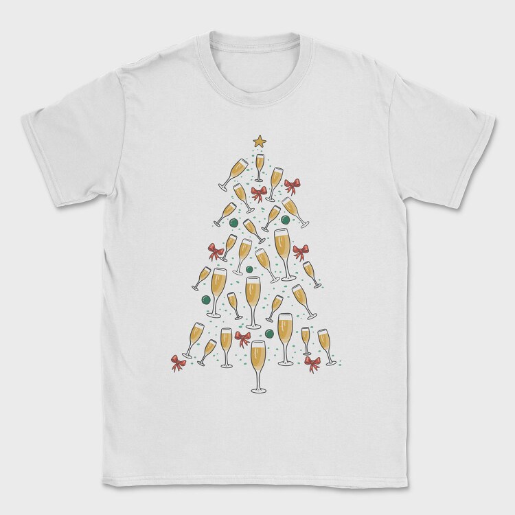 Champagne Christmas Tree, Tricou Barbati (Unisex)
