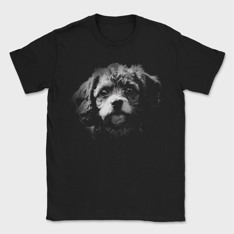 Cavapoo Dog Monochrome, Tricou Barbati (Unisex)