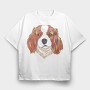 Cavalier King Charles Spaniel, Tricou Oversize Barbati (Unisex)