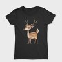 Watercolor Deer Illustration, Tricou Femei