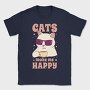 Cats Make Me Happy Coffee, Tricou Barbati (Unisex)