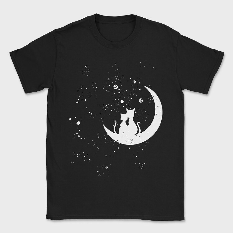 Cats Love Moon, Tricou Barbati (Unisex)
