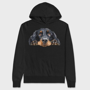 Watercolor Gordon Setter, Hanorac Oversize Barbati (Unisex)