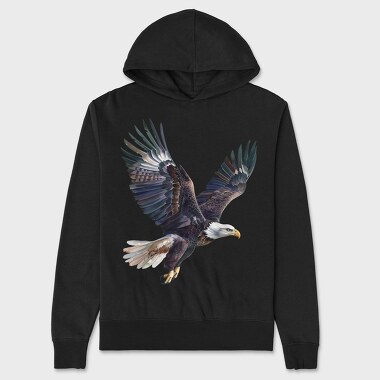 Watercolor Eagle Fly, Hanorac Oversize Barbati (Unisex)